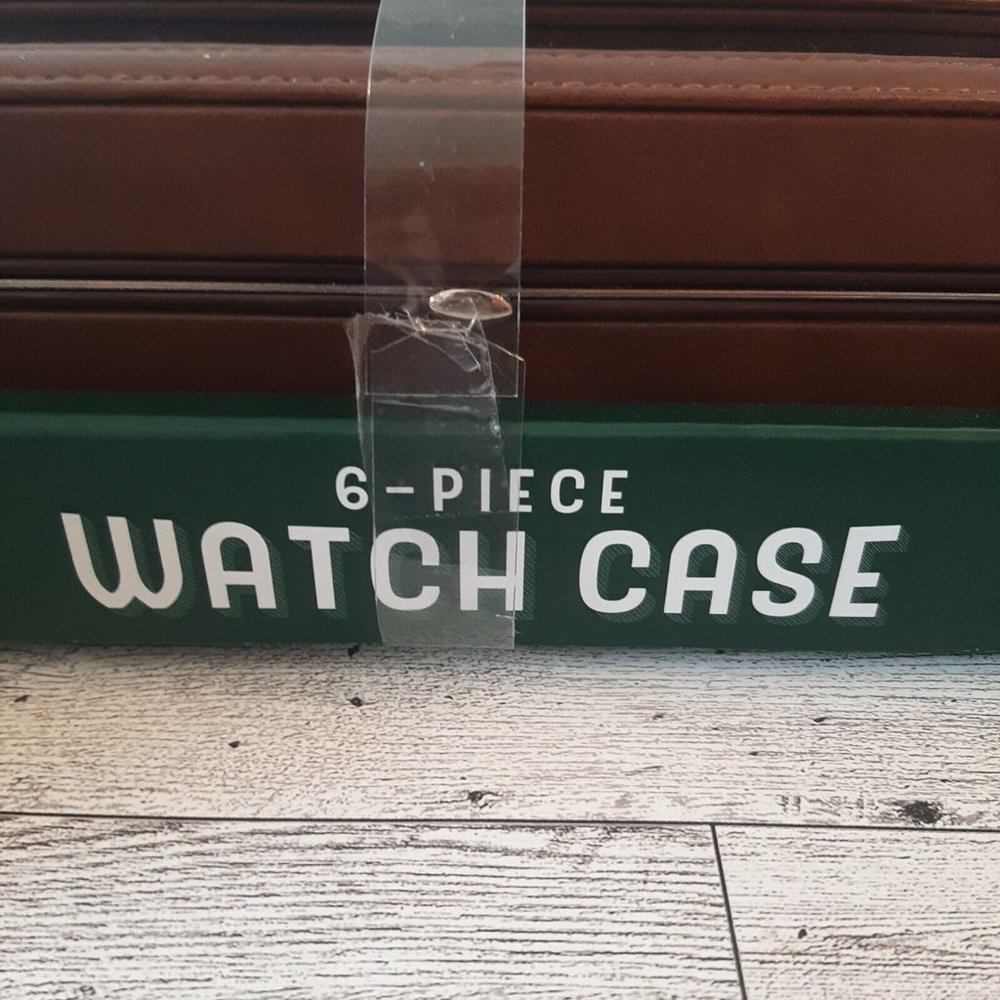 6 Piece Watch Case Woodburry Brown New in Box - Picture 2 of 14